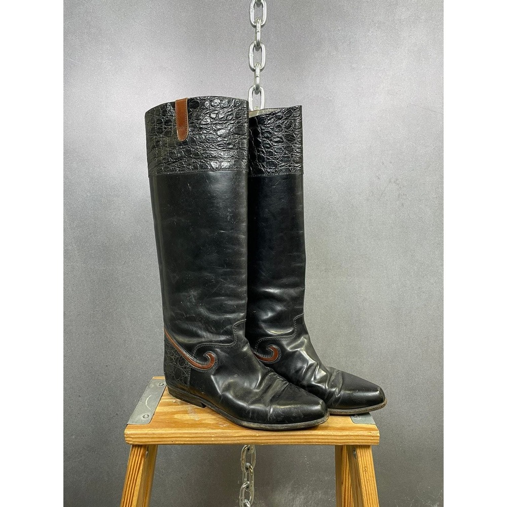 Vintage Bally leather mid calf riding boot‎ rare size 5.5